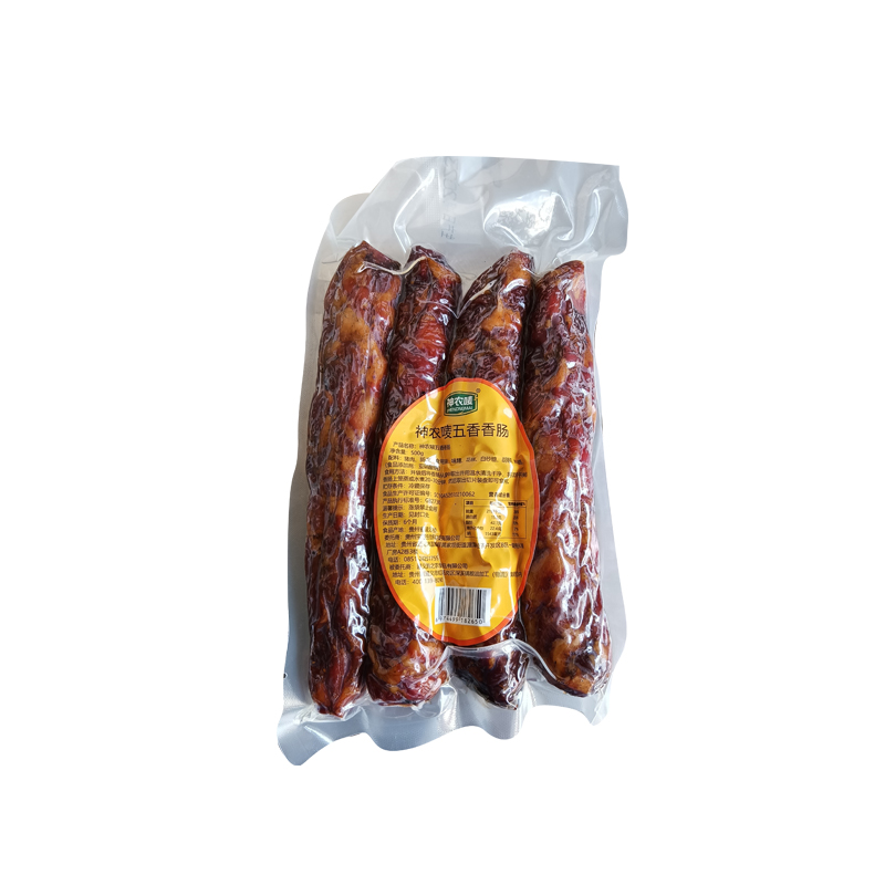 神農嘜貴州風味煙熏五香香腸500g/袋臘腸