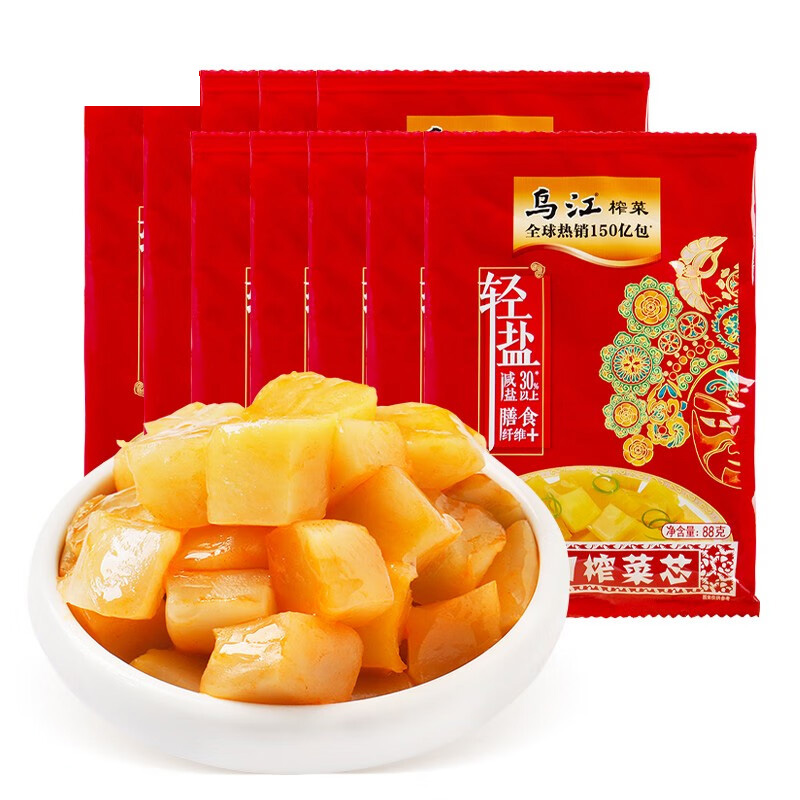 烏江涪陵輕鹽開味下飯菜脆口榨菜芯88g*10袋