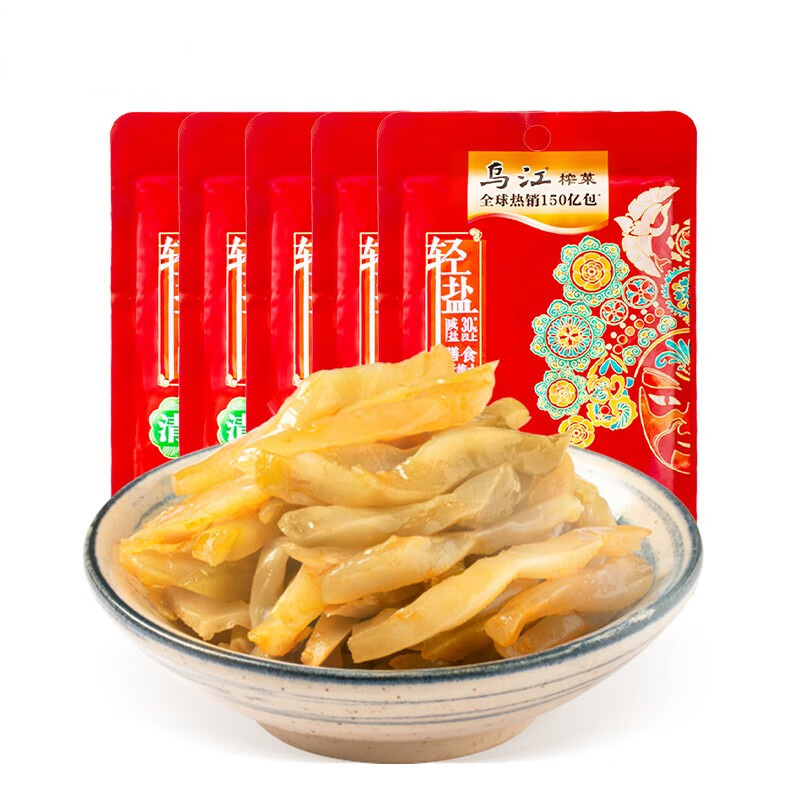 烏江涪陵榨菜輕鹽開味下飯菜鮮脆榨菜絲（量販裝）70g*5包