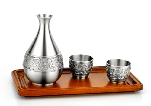 錫器清酒酒具酒杯套裝祥龍錫壺錫杯