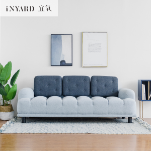[InYard宜氧]海浪三人沙發/布藝實木沙發/實木北歐客廳設計師家具